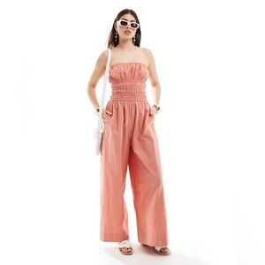 ASOS Peach Strapless Jumpsuit